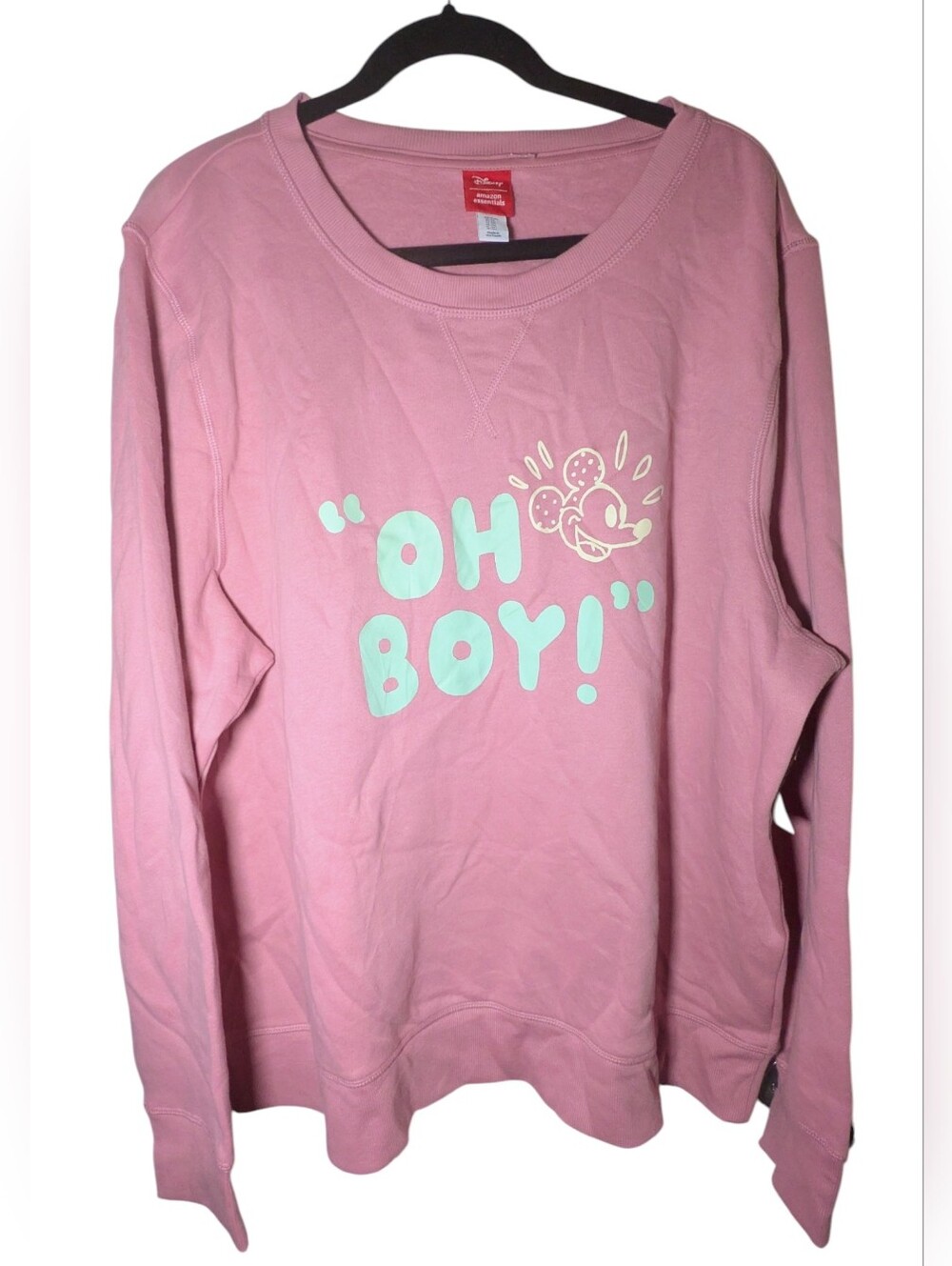 Disney x Amazon Essentials Mickey Mouse Sweatshirt XXL Pink NWT